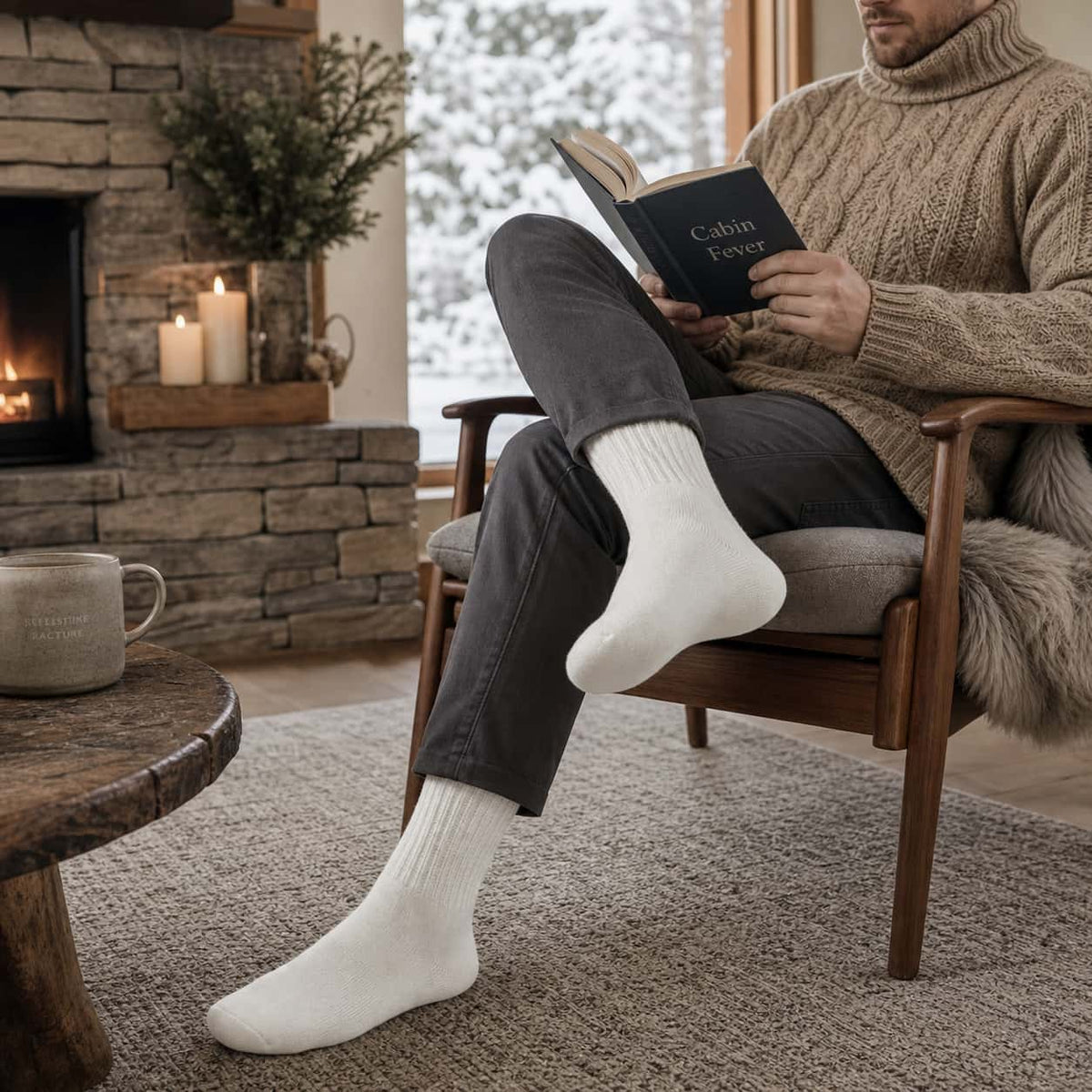 Men’s Thick Thermal Crew Socks – Soft Fleece-Lined Warm Winter Socks for Everyday Comfort