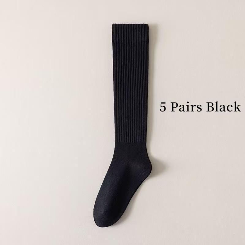 Women's 5-Pack Thick Cozy Striped Crew Socks – Warm Casual Socks for Fall & Winter