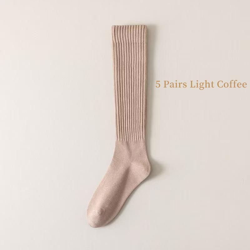 Women's 5-Pack Thick Cozy Striped Crew Socks – Warm Casual Socks for Fall & Winter