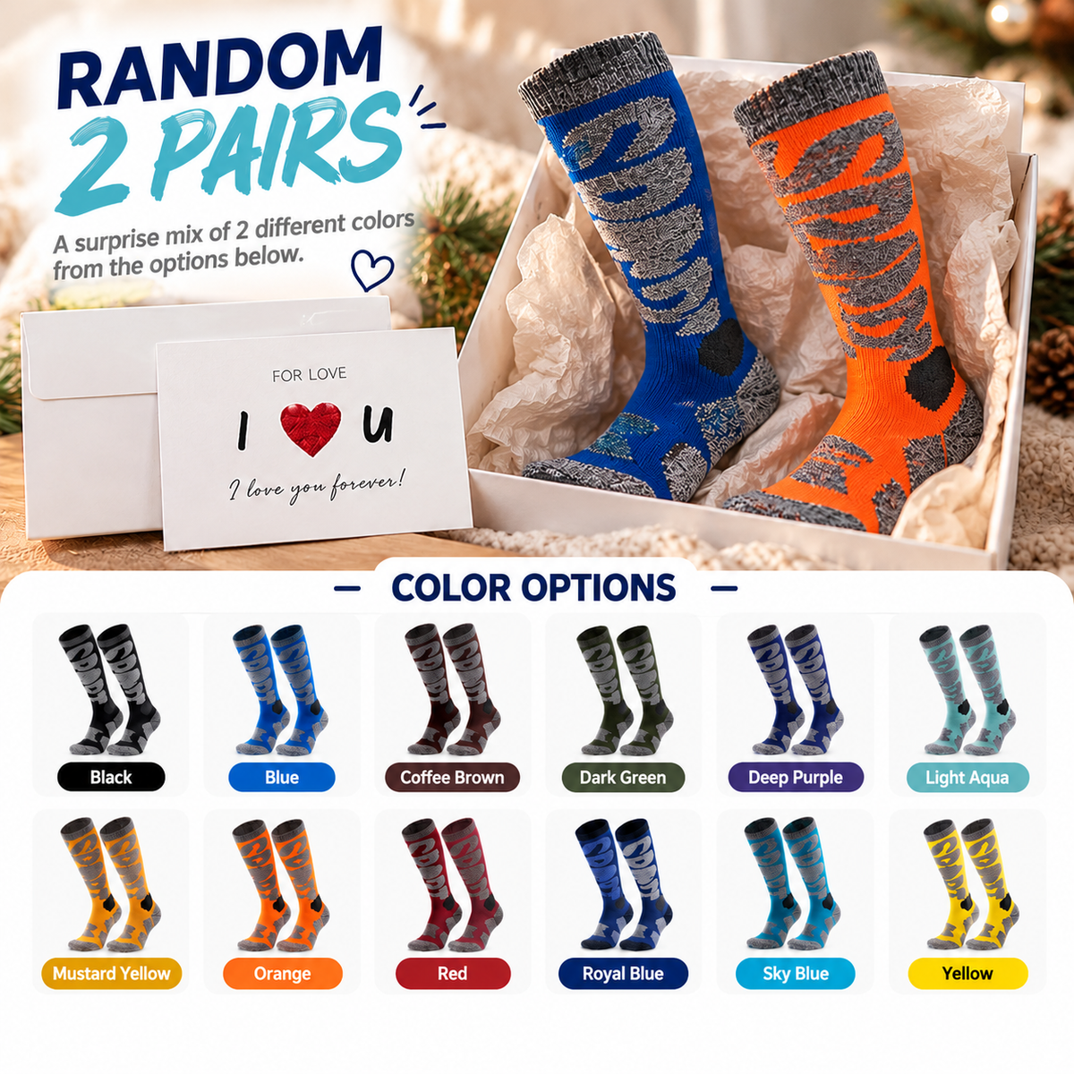 Winter Warm Knee-High Ski Socks for Men & Women – Thermal Snowboard Socks, Outdoor Hiking & Winter Sports Performance Socks