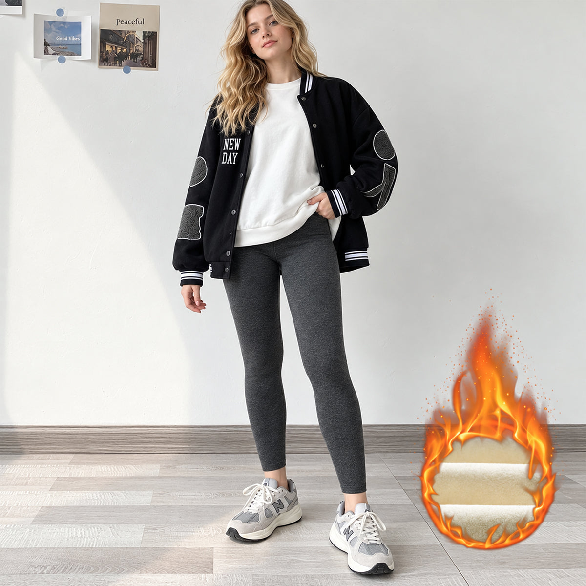 Women's Thick Fleece-Lined Thermal Leggings – High-Waisted Ultra-Warm Winter Pants