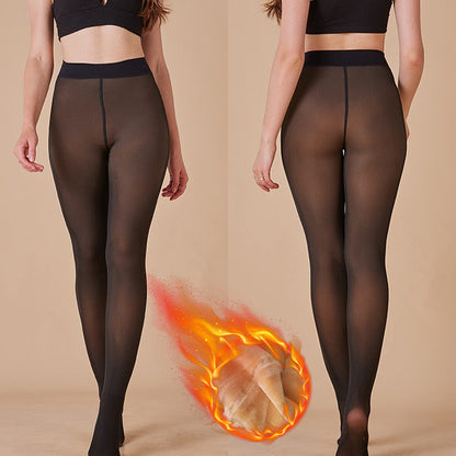 Women’s Fleece Lined Thermal Tights Skin Tone Warm Plus Size Long Leggings
