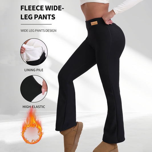Women's High Waisted Fleece Lined Flare Leggings Warm Stretchy Winter Yoga Pants