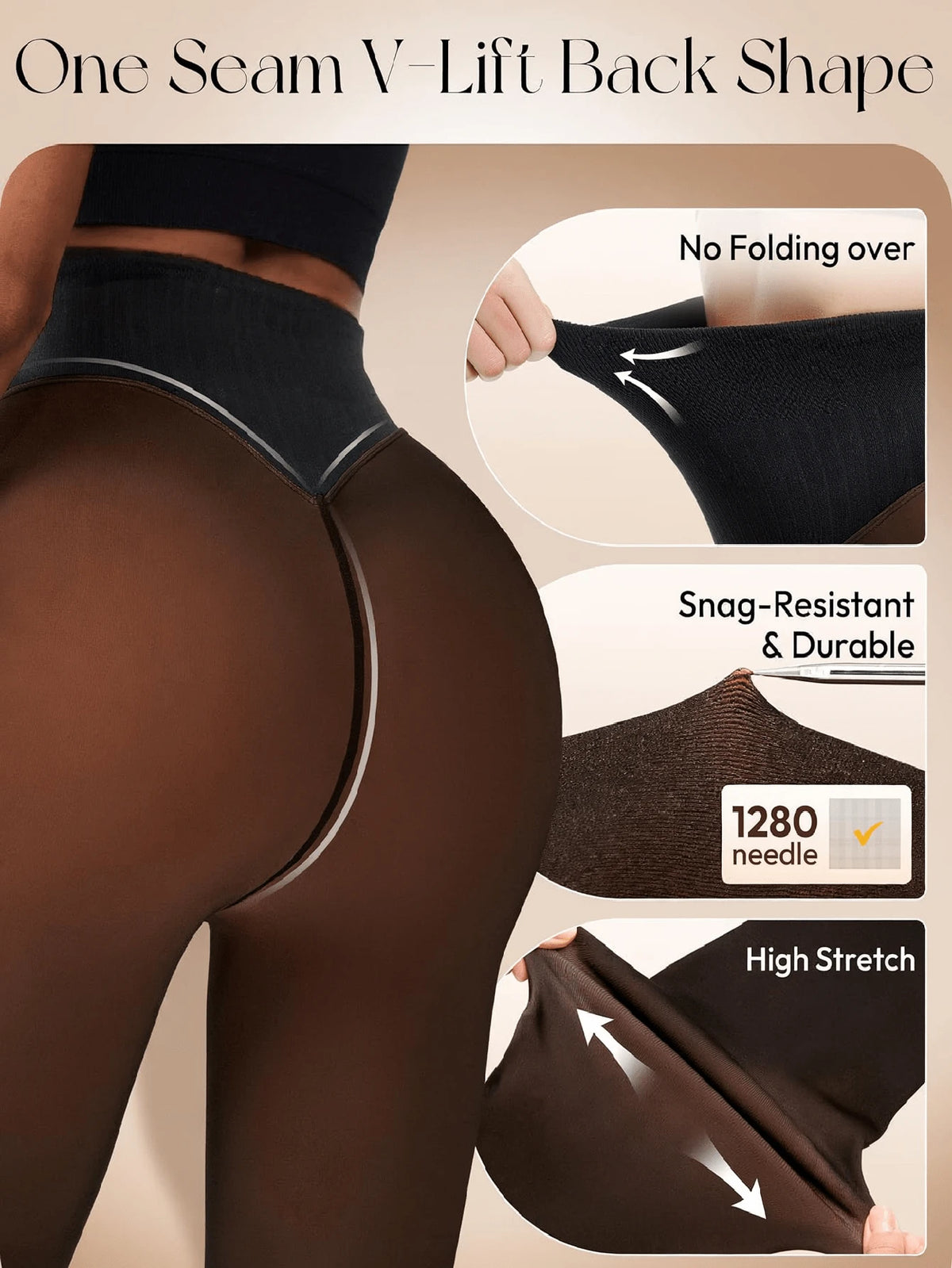 Premium Fleece Lined Sheer Tights – High Waisted Tummy Control Thermal Pantyhose for Women