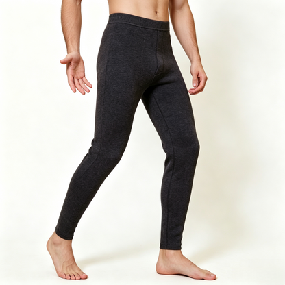 Winter Warm Cashmere Thermal Pants High Waist Fleece Lined Slim Fit Leggings For Men And Women