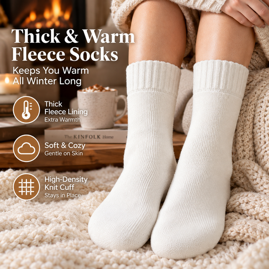 Women's Cozy Fuzzy Winter Socks – Thick Soft Thermal Crew Socks, Warm Gift for Women