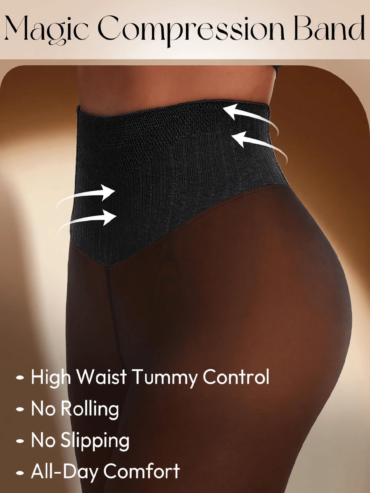 Premium Fleece Lined Sheer Tights – High Waisted Tummy Control Thermal Pantyhose for Women