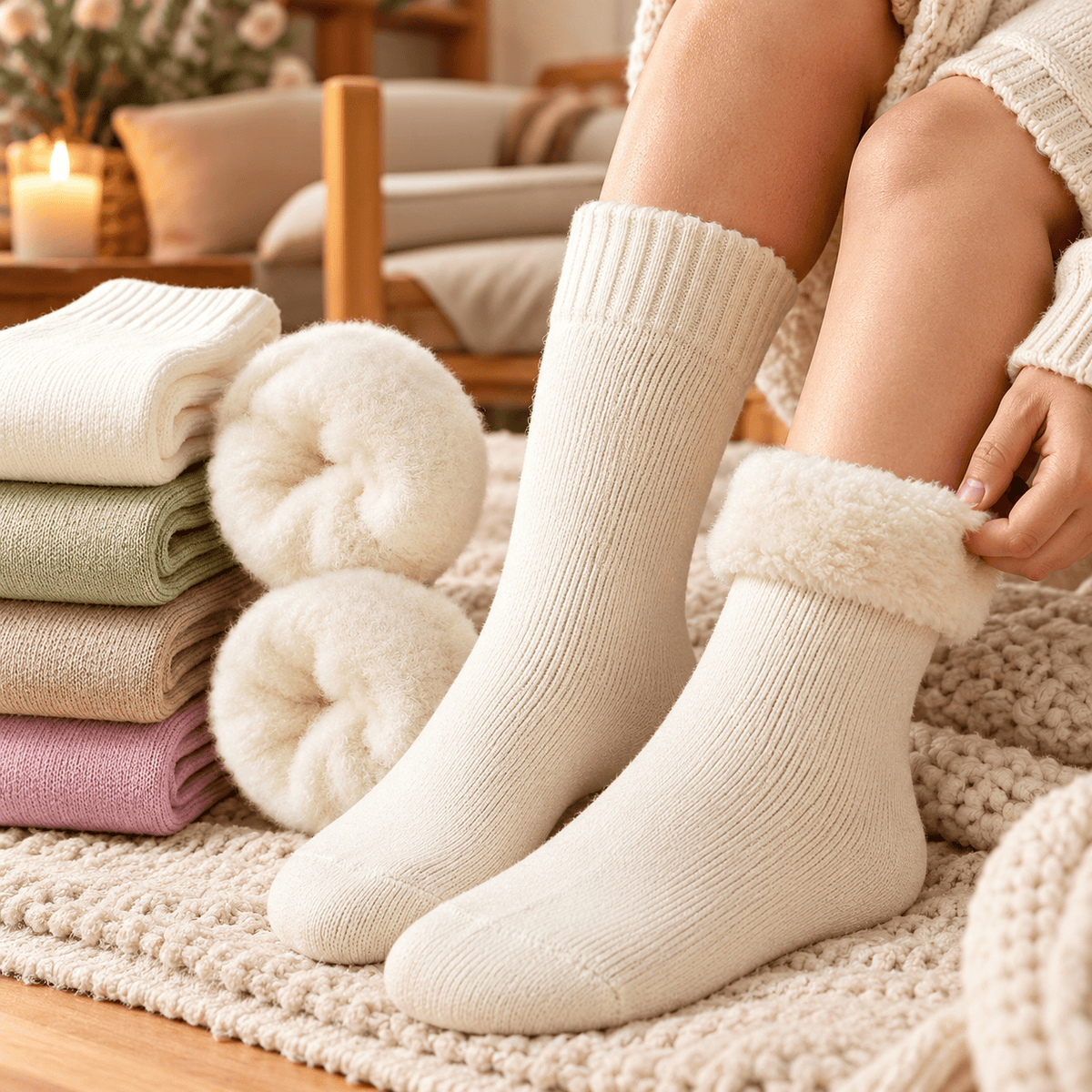 Women's Cozy Fuzzy Winter Socks – Thick Soft Thermal Crew Socks, Warm Gift for Women