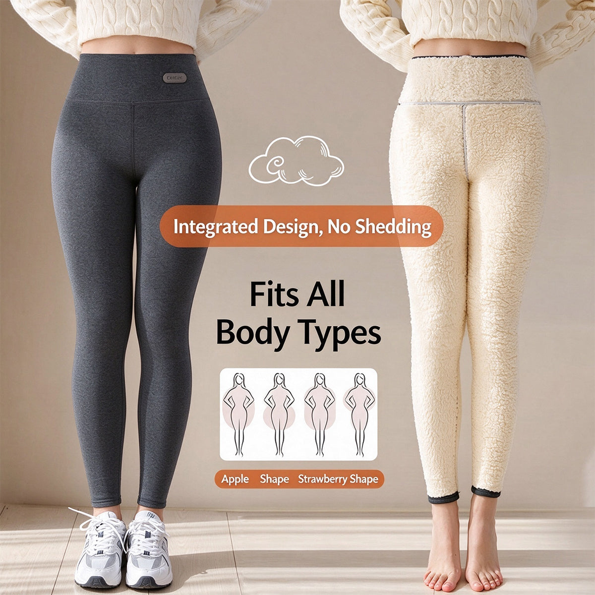Women's Thick Fleece-Lined Thermal Leggings – High-Waisted Ultra-Warm Winter Pants