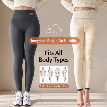 Women's Thick Fleece-Lined Thermal Leggings – High-Waisted Ultra-Warm Winter Pants