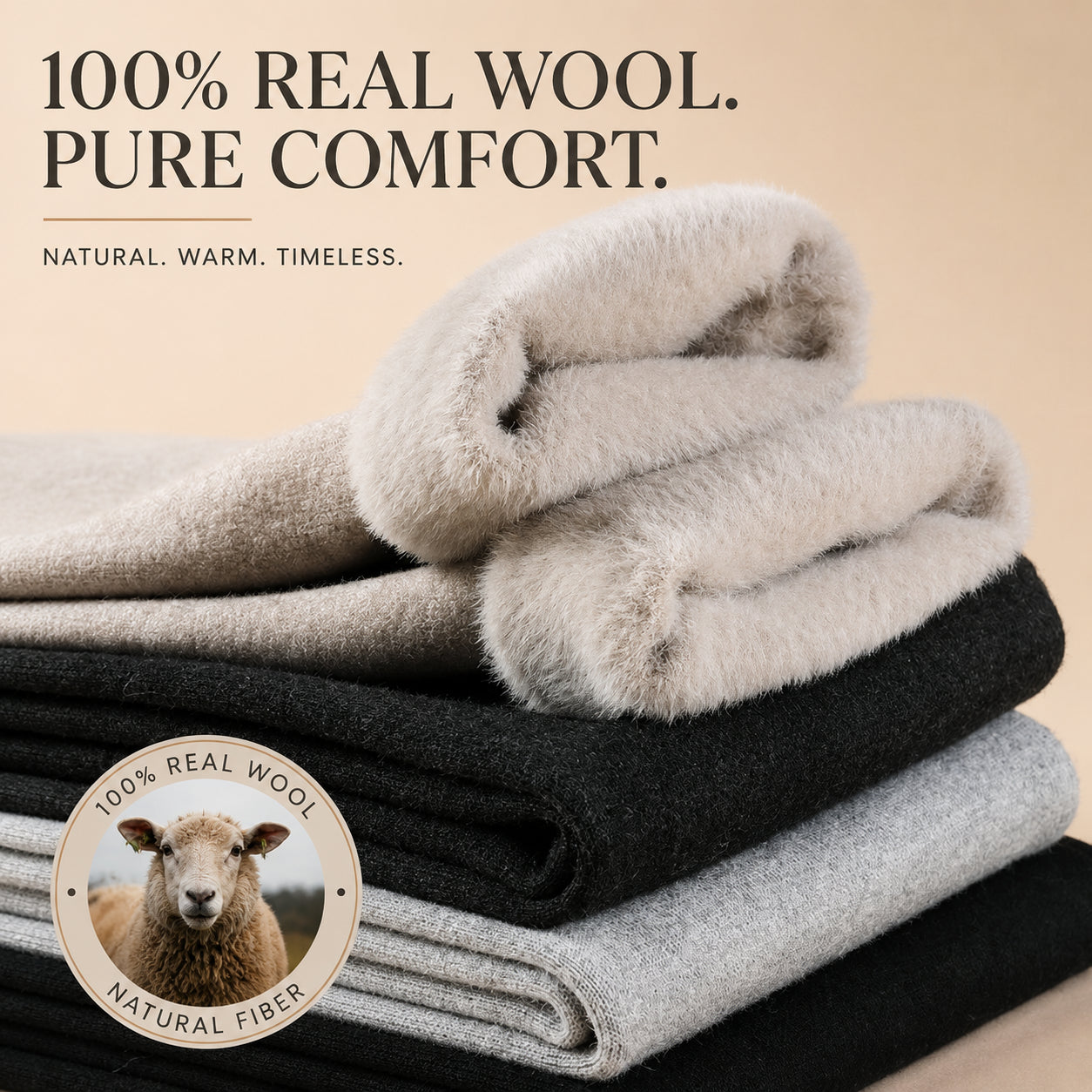 Winter Warm Cashmere Thermal Pants High Waist Fleece Lined Slim Fit Leggings For Men And Women