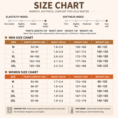 Winter Warm Cashmere Thermal Pants High Waist Fleece Lined Slim Fit Leggings For Men And Women
