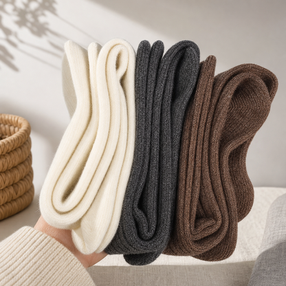 Women's 5-Pack Thick Cozy Striped Crew Socks – Warm Casual Socks for Fall & Winter