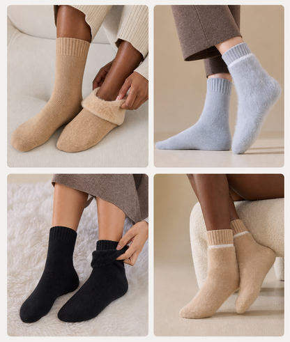 Women's Cozy Fuzzy Winter Socks – Thick Soft Thermal Crew Socks, Warm Gift for Women
