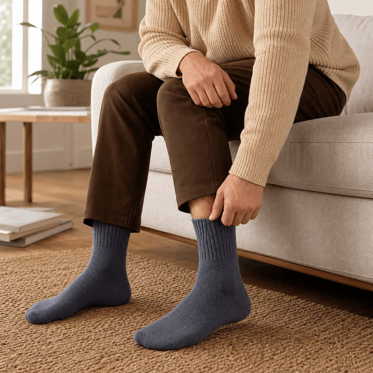 Men’s Thick Thermal Crew Socks – Soft Fleece-Lined Warm Winter Socks for Everyday Comfort