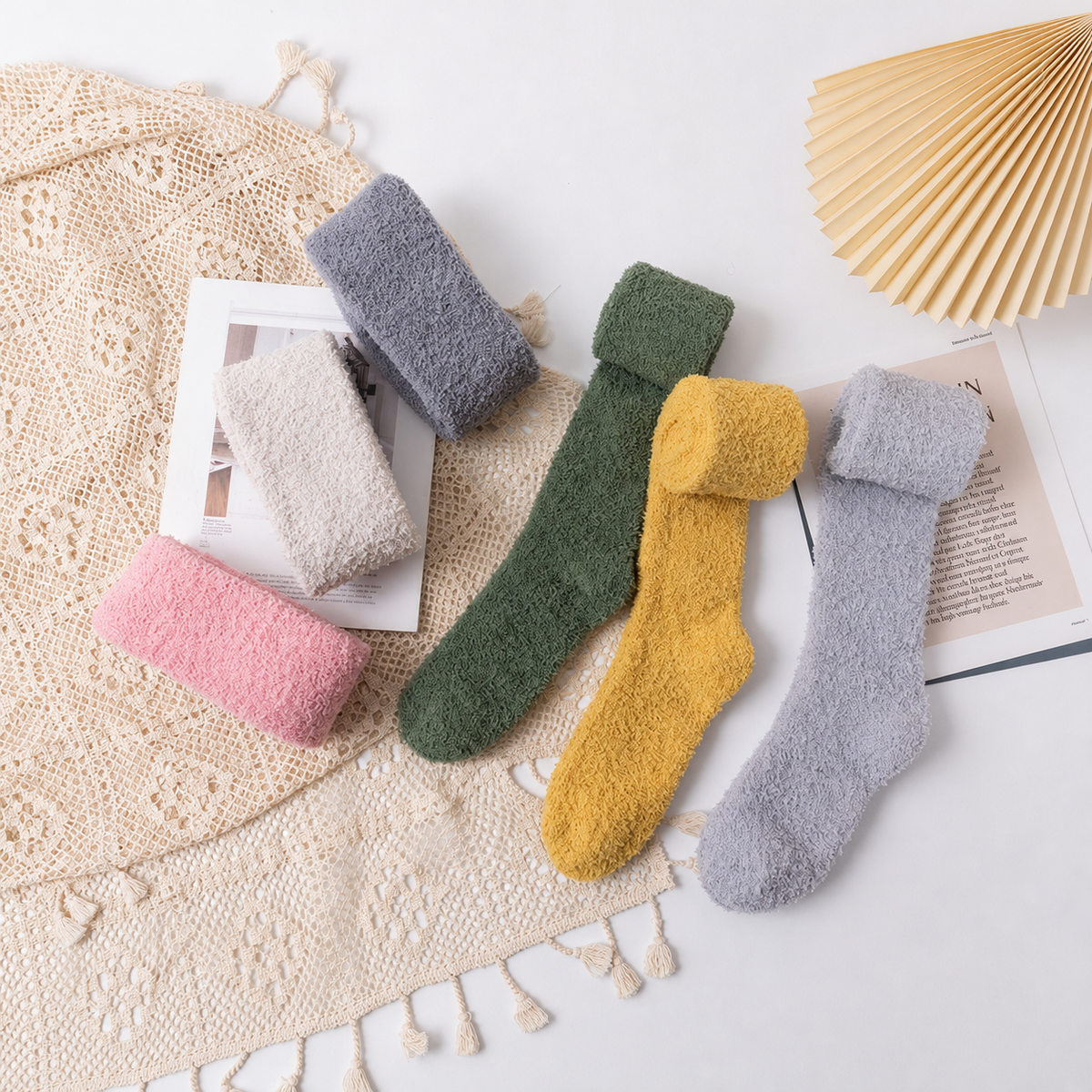 Women's Cozy Fuzzy Over-the-Knee Socks – Thick Warm Plush Winter Socks
