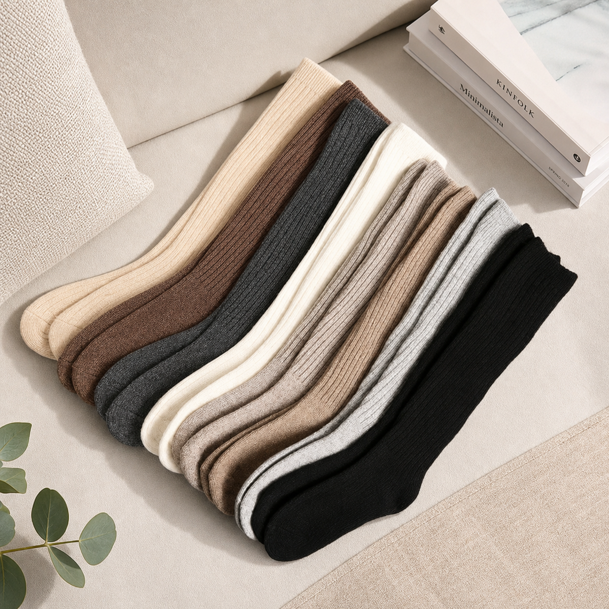 Women's 5-Pack Thick Cozy Striped Crew Socks – Warm Casual Socks for Fall & Winter