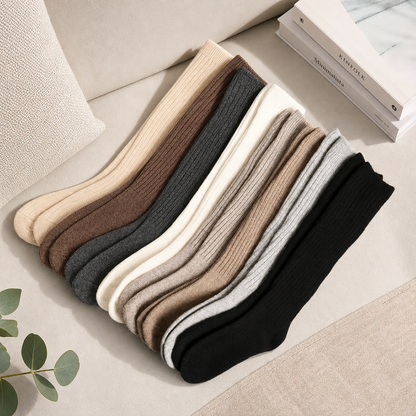 Women's 5-Pack Thick Cozy Striped Crew Socks – Warm Casual Socks for Fall & Winter