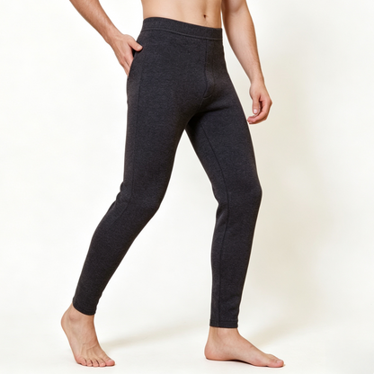 Winter Warm Cashmere Thermal Pants High Waist Fleece Lined Slim Fit Leggings For Men And Women