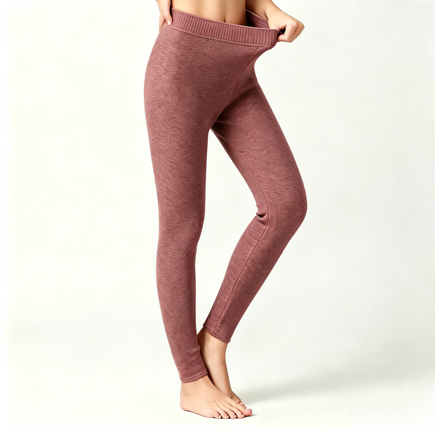 Winter Warm Cashmere Thermal Pants High Waist Fleece Lined Slim Fit Leggings For Men And Women