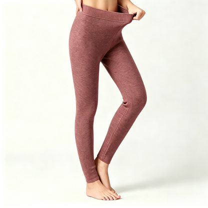 Winter Warm Cashmere Thermal Pants High Waist Fleece Lined Slim Fit Leggings For Men And Women